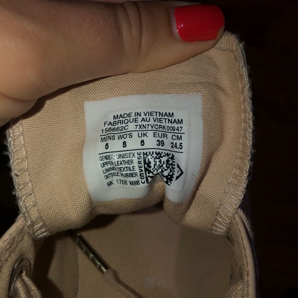Light Pink Leather Converse 8 - Picture 6 of 8